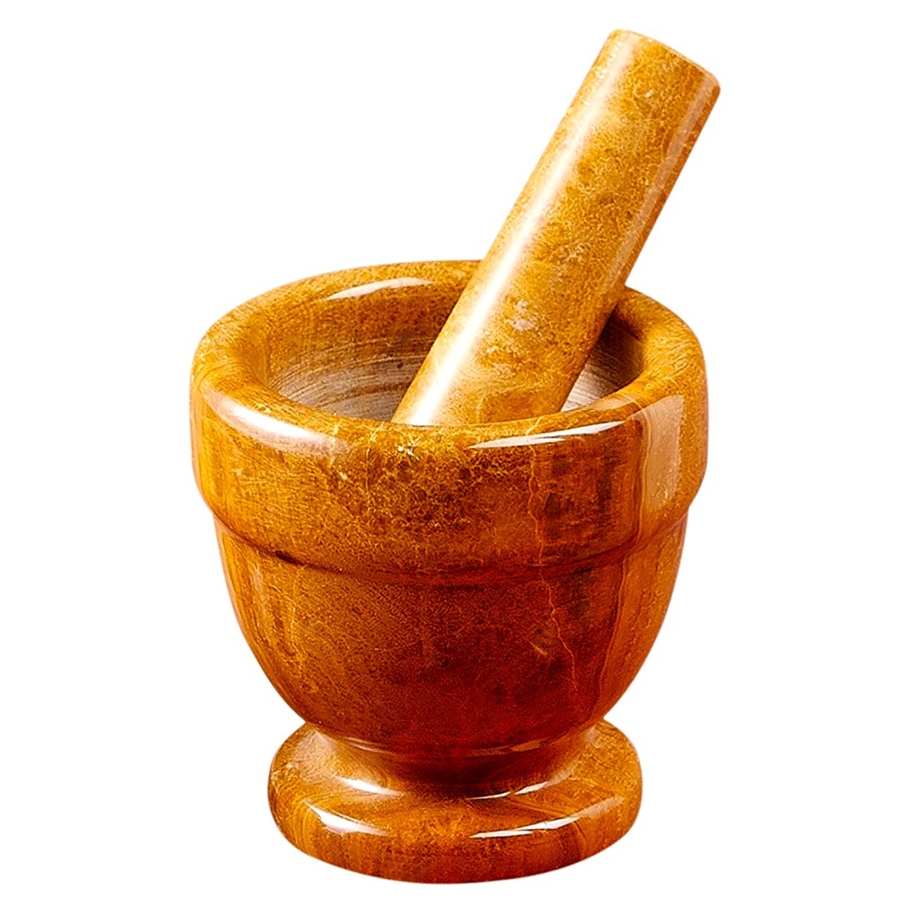 Creative Home Natural Mocha Marble Mortar and Pestle Spice Herb Grinder